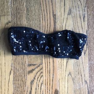 Black sequin bando